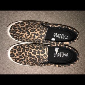 Leopard print slip on sneakers